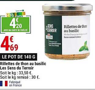 rillettes de thon au basilic les sens du terroir