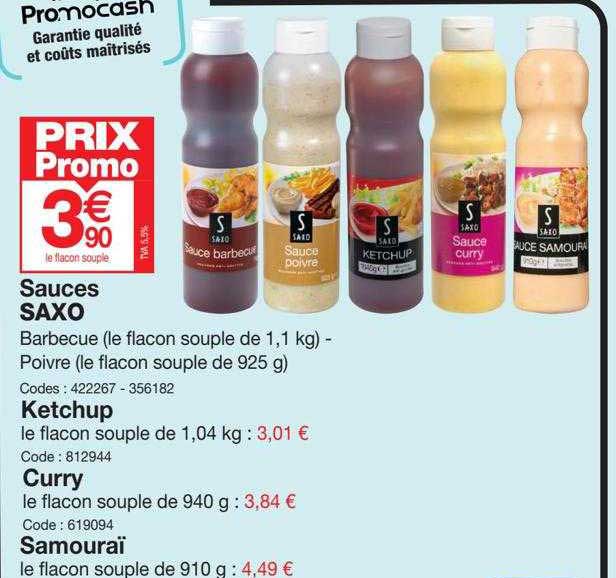 sauces saxo, ketchup, curry ou samouraï