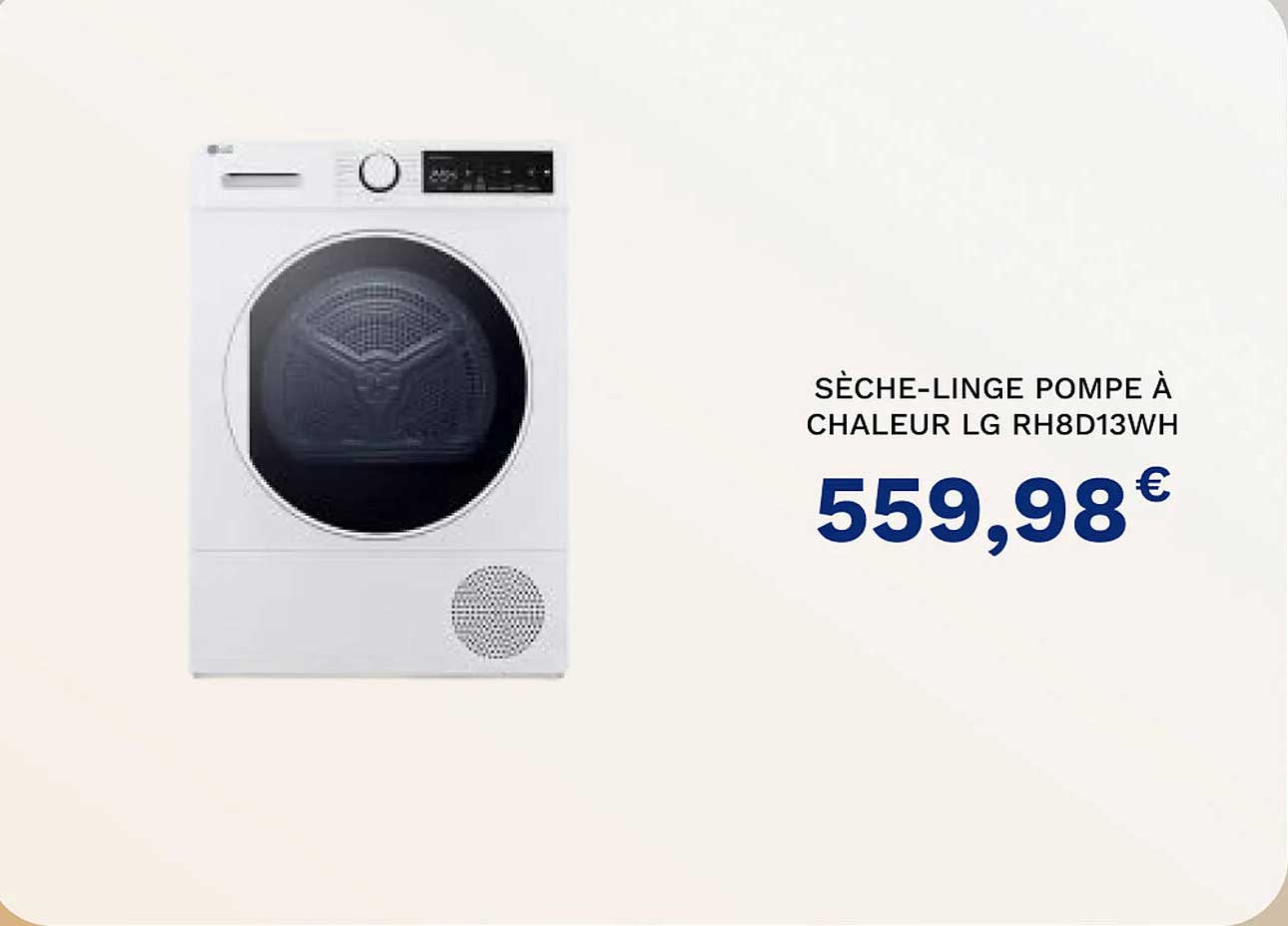 sèche-linge pompe à chaleur lg rh8d13wh