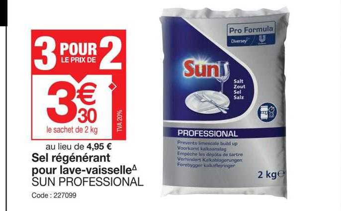 sel régénérant pour lave-vaisselle sun professional
