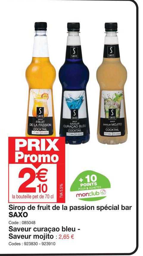 Sirop De Fruit De La Passion Spécial Bar Saxo