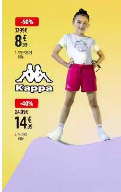 tee-shirt fille, short fille kappa