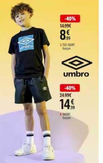 tee-shirt garçon umbro, short garçon umbro