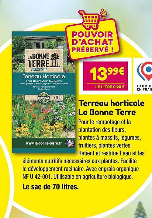 terreau horticole la bonne terre