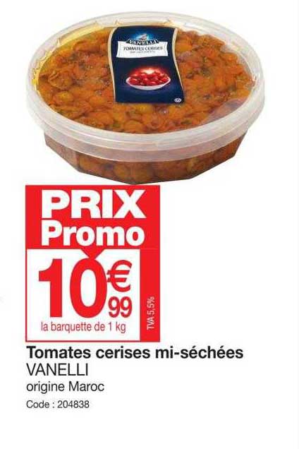 tomates cerises mi-séchées vanelli
