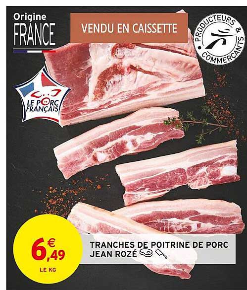 tranches de poitrine de porc jean rozé