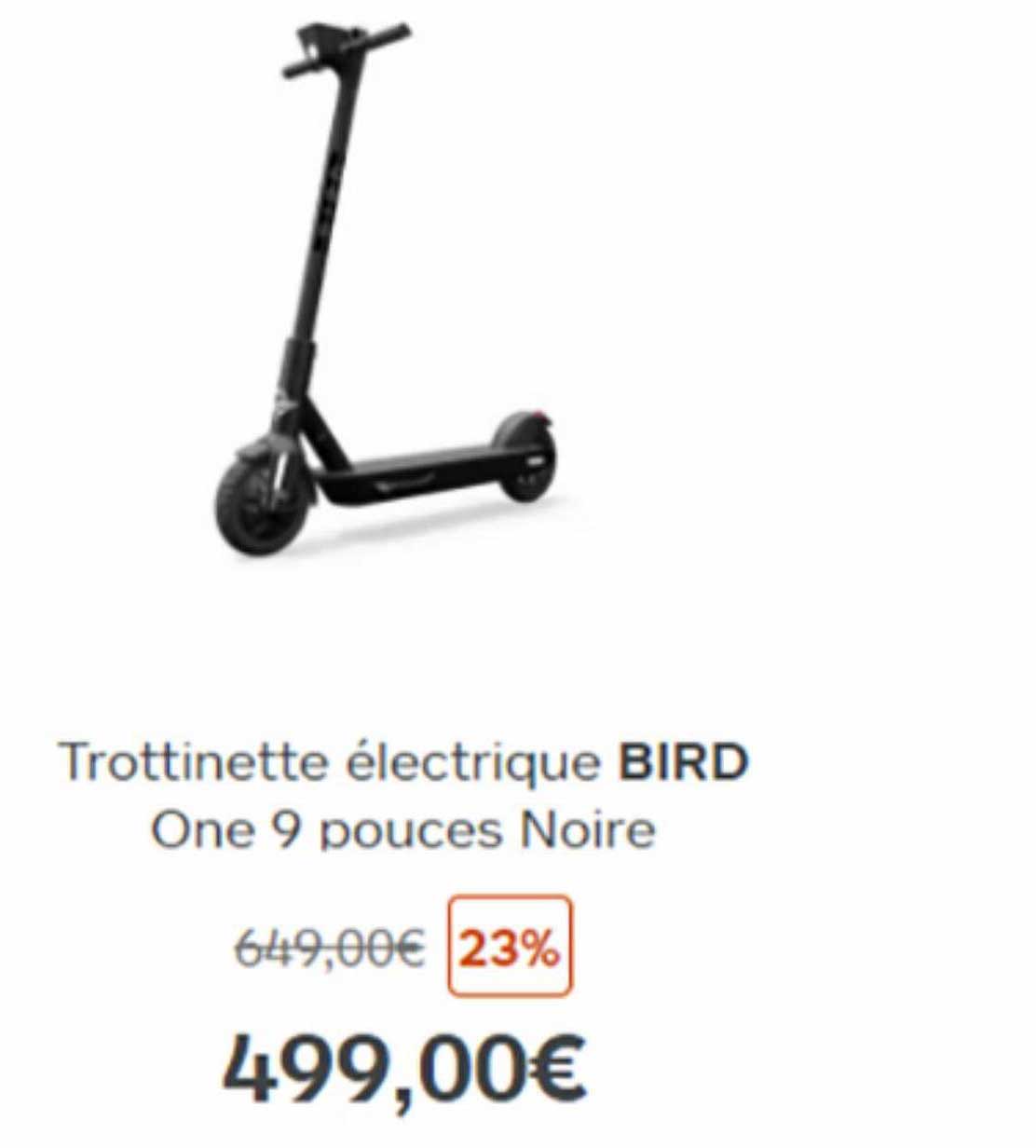 trottinette électrique bird one 9 pouces noire