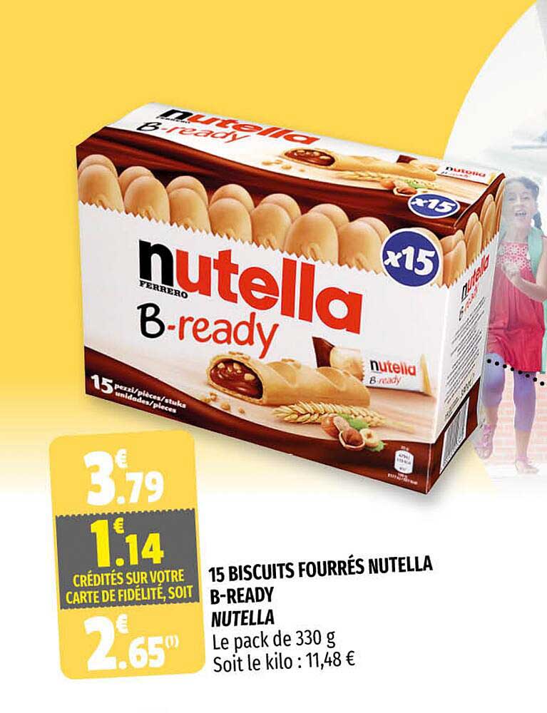15 biscuits fourrés nutella b-ready nutella