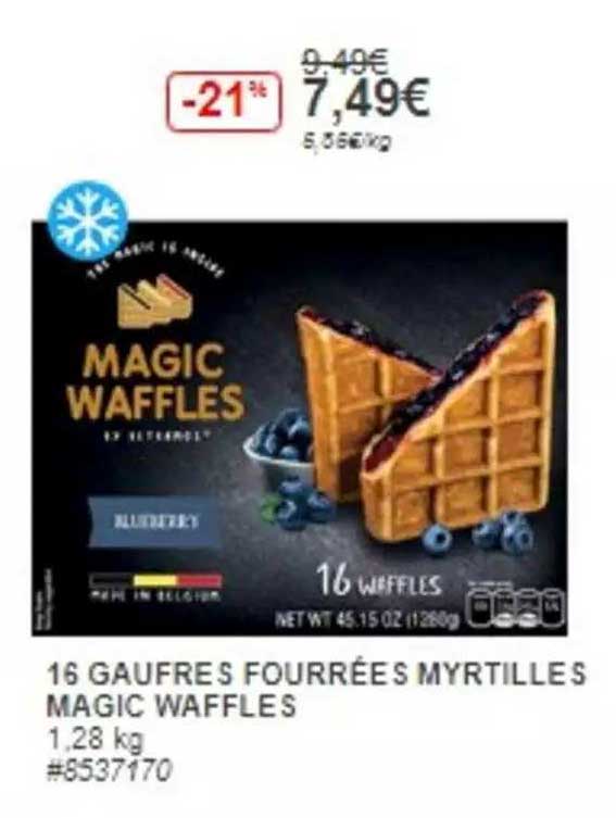16 gaufres fourrees myrtilles magic waffles