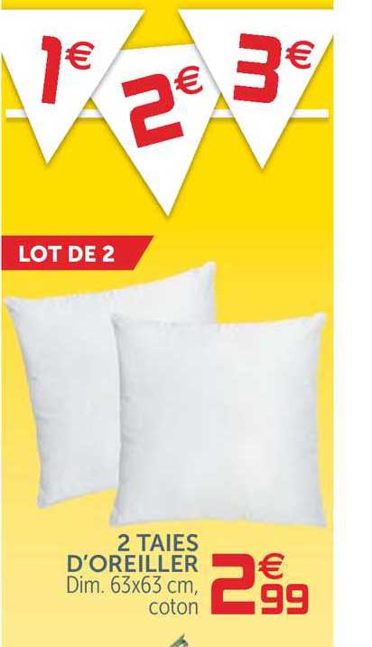 2 taies d'oreiller
