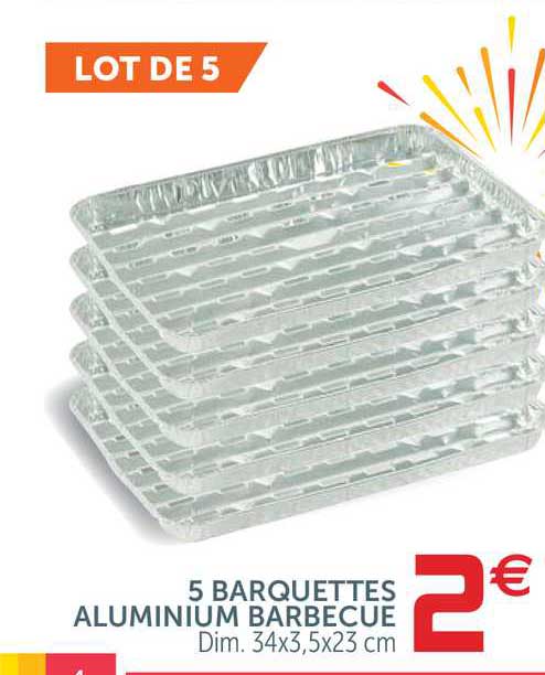 5 Barquettes Aluminium Barbecue