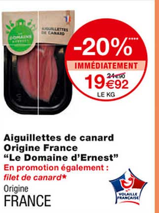 aiguillettes de canard origine france "le domaine d'ernest"