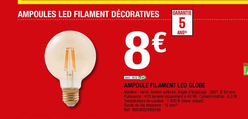 ampoule filament led globe