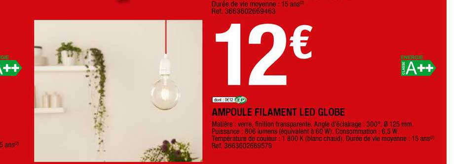 ampoule filament led globe