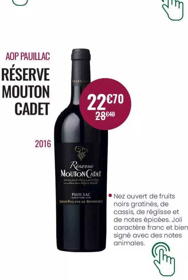 aop pauillac réserve mouton cadet 2016