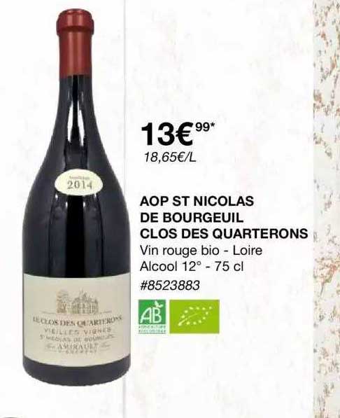 aop st nicolas de bourgeuil clos des quarterons
