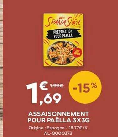 assaisonnement pour paëlla 3 x 3 g