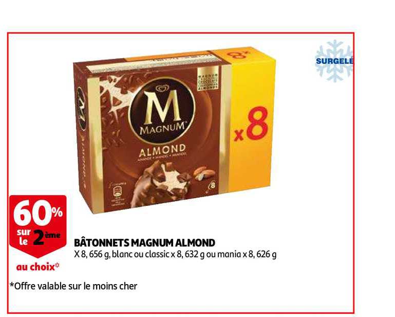 bâtonnets magnum almond
