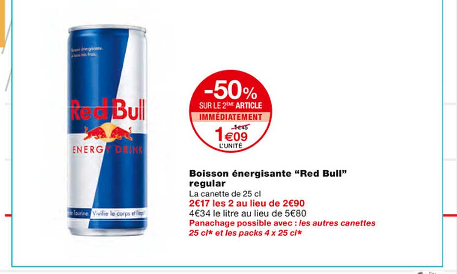 boisson énergisante "red bull" regular