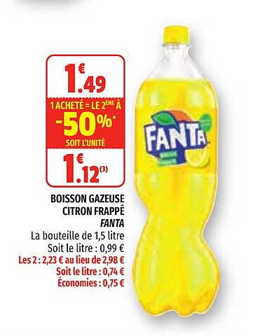 Boisson Gazeuse Citron Frappé Fanta