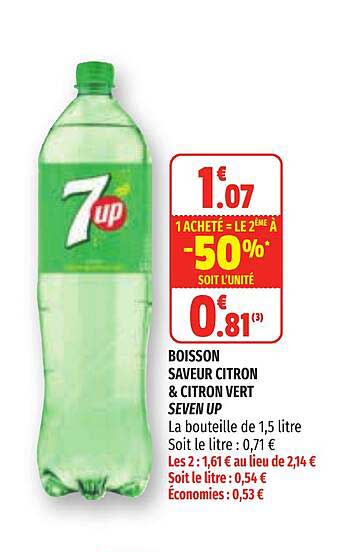 boisson saveur citron & citron vert seven up