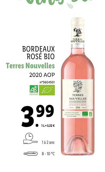 bordeaux rose bio terres nouvelles