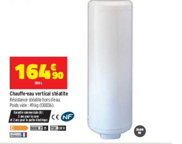 chauffe-eau vertical stéatite