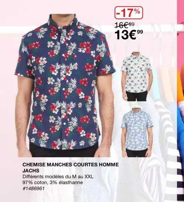 chemise manches courtes homme jachs
