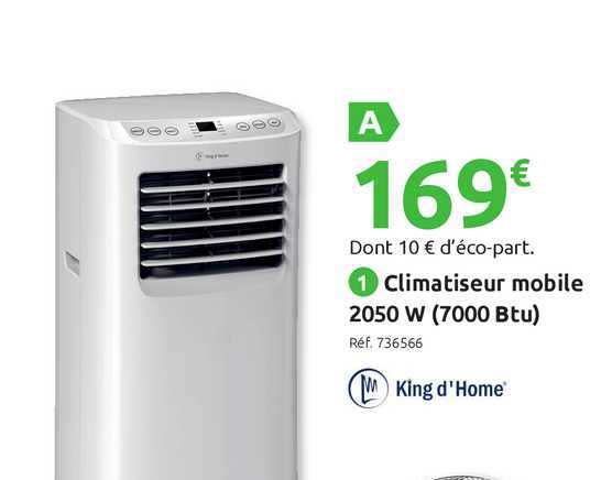Climatiseur Mobile 2050 W (7000 Btu)