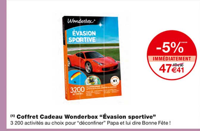 coffret cadeau wonderbox "évasion sportive"