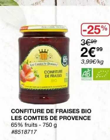 confiture de fraises bio les comtes de provence