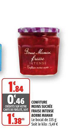 confiture moins sucrée fraise intense bonne maman