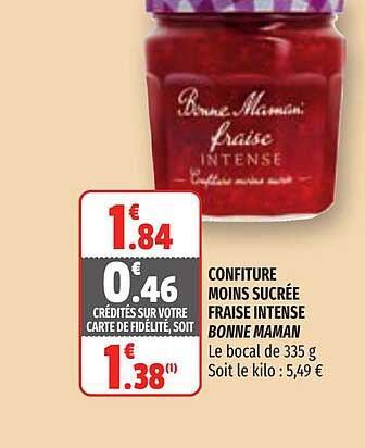 confiture moins sucrée fraise intense bonne maman