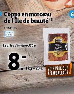 coppa en morceau de l'ile de beaute