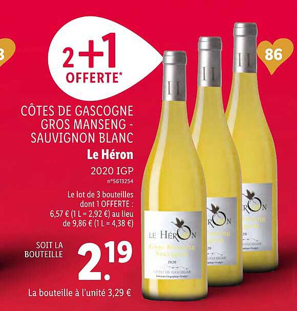 cotes de gascogne gros manseng-sauvignon blanc le heron