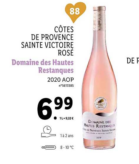 cotes de provence sainte victoire rose domaine des hautes restanques