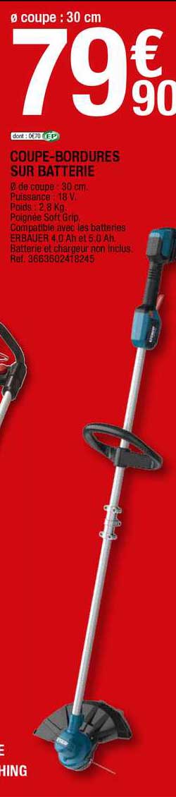coupe-bordures sur batterie