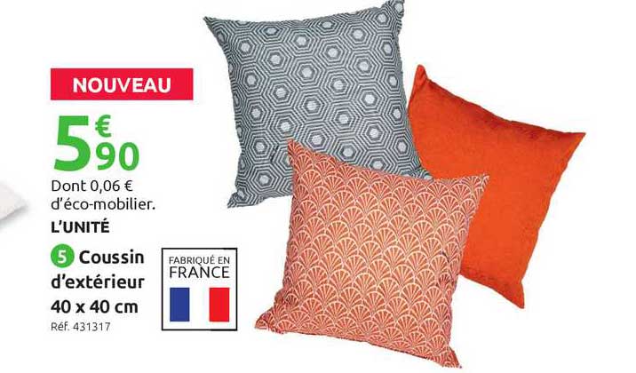 coussin d'extérieur 40 x 40 cm