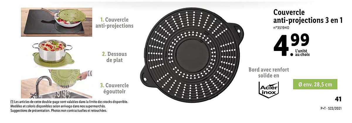 Couvercle Anti-projections 3 En 1