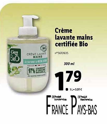 creme lavante mains certifiee bio