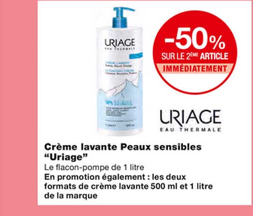 crème lavante peaux sensibles "uriage"