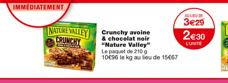 crunchy avoine & chocolat noir "nature valley"