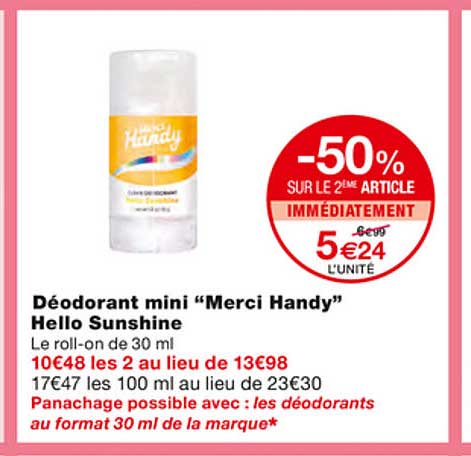 déodorant mini "merci handy" hello sunshine