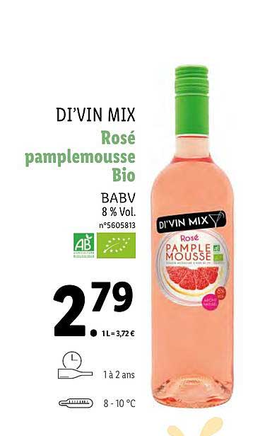 di'vin mix rose pamplemousse bio