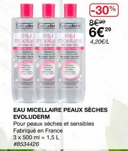 eau micellaire peaux seches evoluderm
