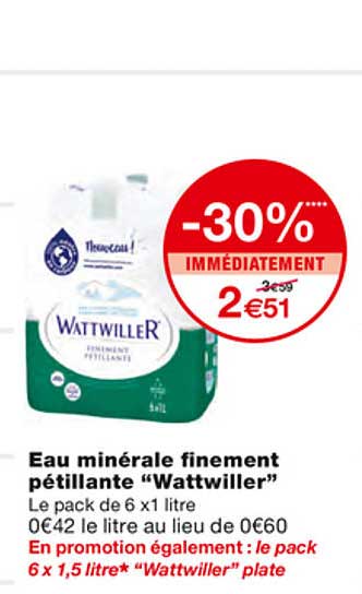 eau minérale finement pétillante "wattwiller"