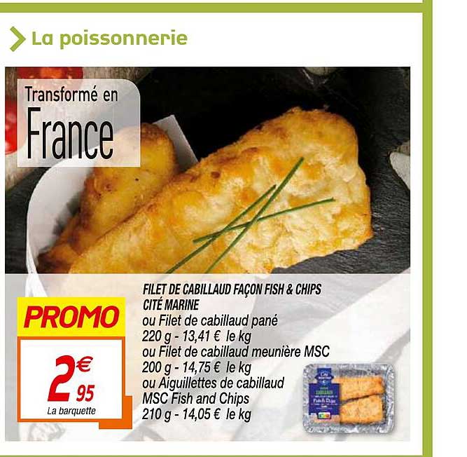 filet de cabillaud façon fish & chips cité marine