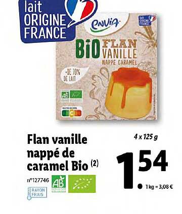 Flan Vanille Nappe De Caramel Bio