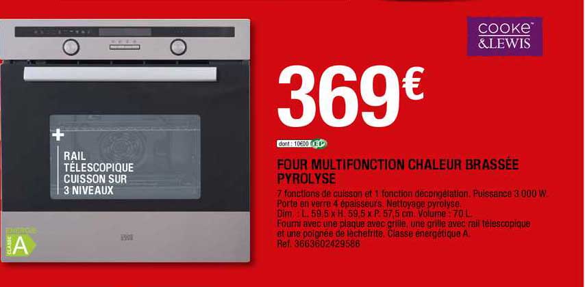 four multifonction chaleur brassée pyrolyse cooke&lewis