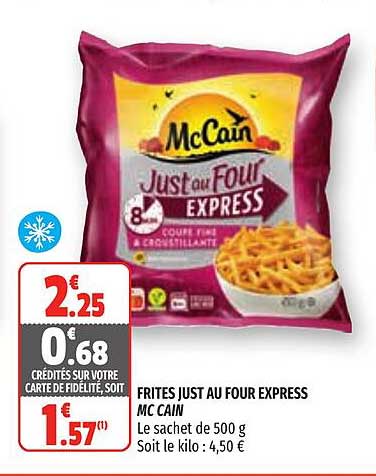 frites just au four express mc cain